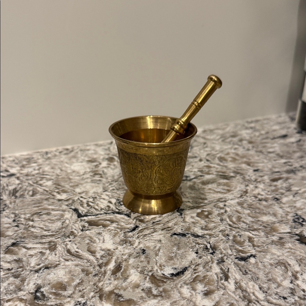 Mini Gold Mortar and Pestle Set